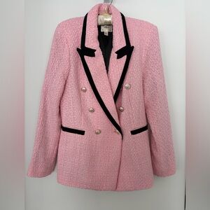 NWOT- sutures-filles Elegant Pink Double-Breasted Women's Blazer Size L.